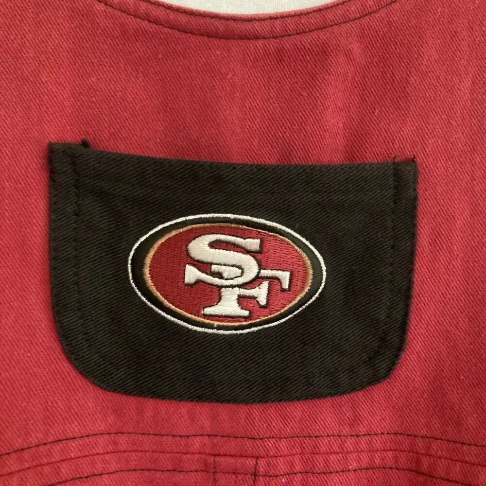 San Francisco 49ers Girls 6X Red Jumper & White Long Sleeve Shirt Football VTG